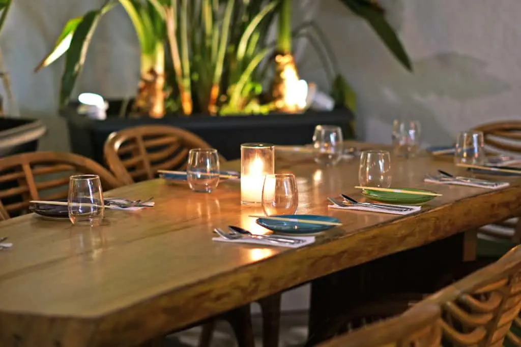 Beautiful table set in an elegant restaurant
